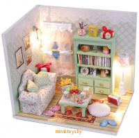 Конструктор интерьерный Румбокс - Чай вдвоём с фигурками и подсветкой, Hobby Day M012